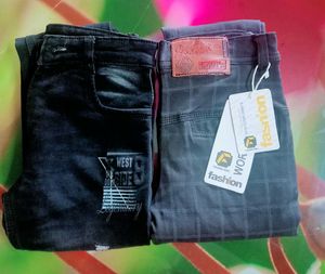 Pack Of 2 Black And One White Pants For Boys