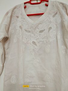 Cotton Chikan Kari Kurti