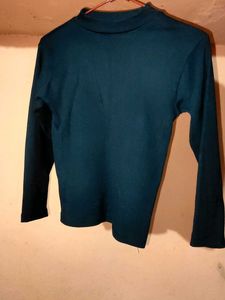Dark Black Mock Neck Top