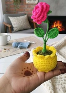 Crochet Rose Plant