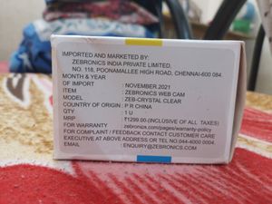 Zebronics ZEB CRYSTAL CLEAR web Camera With Light