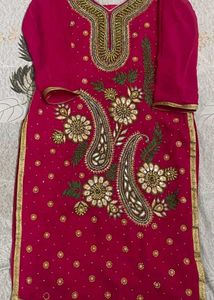 Rani Pink Suit With Dupatta And Legging