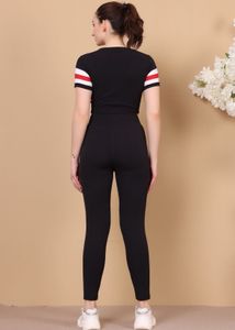 Striped Crop Top &amp; Leggings Set