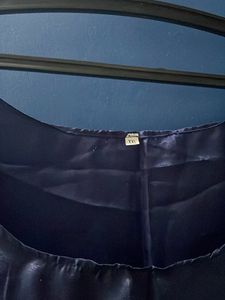 Satin Silk Dark Blue Cami Top
