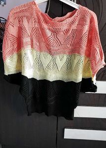 Colourblock Crochet Butterfly Top