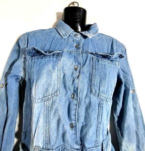 CHEMISTRY  Denim Shirt Style Dress With Belt