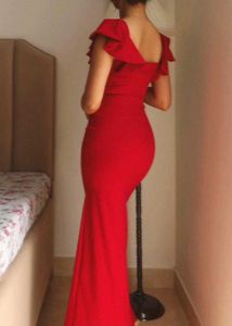 Red Maxi Dress - Elegant