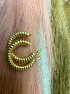 Gold Beaded Hoop Earrings