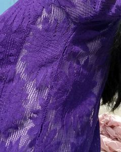 Purple Floral Net Shrug For Women💜