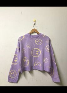 Pink Smiley Face Sweater