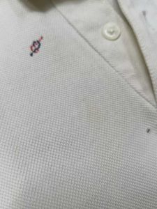 Uniqlo Men Cotton Mix Cream Printed Polo Tshirt