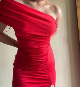 Red Floor Length Dress