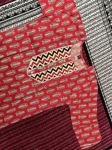 Red Printed Kurta Set with pant