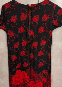 Red And Black Floral Dress