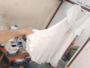Pure Cotton White Full Flared Bohemian Shrug