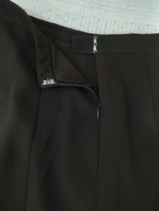 Brown Ruffle Hem Midi Skirt