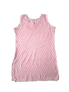 Pink Patterned Sleeveless short kurti