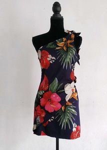 Zara One Shoulder Dress With Side Cut Out