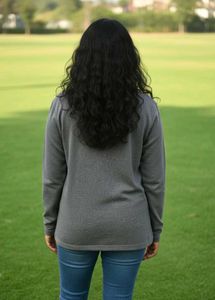 Grey Long Sleeve Woollen Top