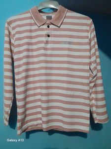 Striped Long Sleeve Polo Tshirt