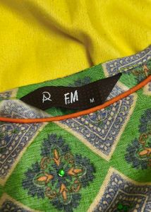 Boat Neck Green Kurta