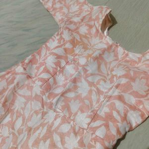 🌸 Elegant Peach Floral Anarkali Gown