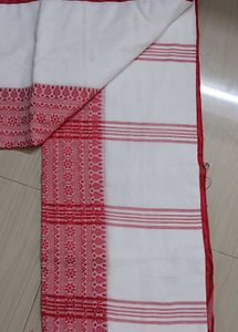 Begumpuri Khadi Cotton Red ♥️ White 🤍 Saree