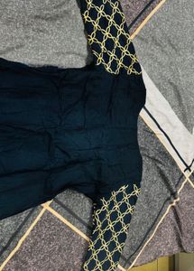 Elegant Embroidered Blue Gown