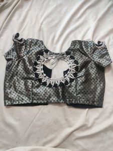 Silver With Black Blouse