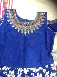 Blue Floral Kurta Set