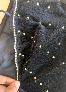 Elegant Black Saree with readymade blouse