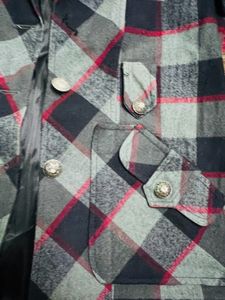 Woolen Check Coat