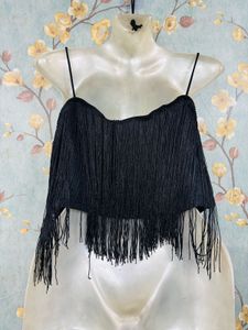 Black Fringe Top