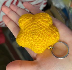 Crochet Yellow Star Keychain