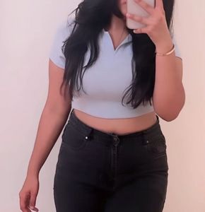 Cute Light Blue Crop Top