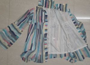 Striped Top with Bell Sleeves