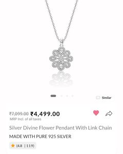 Diwali Sale 🎇 GIVA Real Silver Chain Pendant