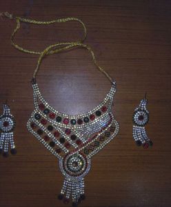 Rhinestone Necklace & Earring Set