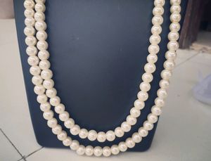 White Fresh Water Pearl Necklace Double Layered