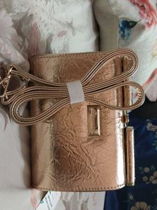 Metallic Rose Gold Crossbody Bag