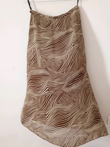 Brown Below Knee Length Skirt