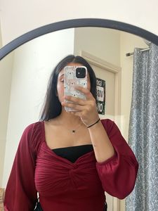 Maroon Ruched Top