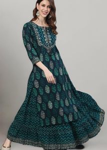 Women&#39;s Cotton 2A-Line Embroidered Kurta Dress