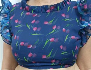 Floral Ruffle Sleeve Top