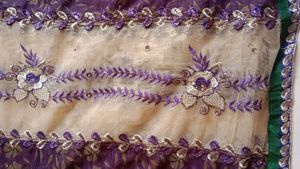 Beautiful White And Blue Coloured Saree.💙