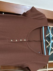 Brown Midi T-Shirt Dress