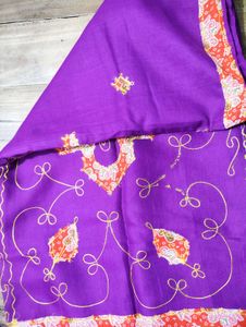 Embroidered Purple Saree