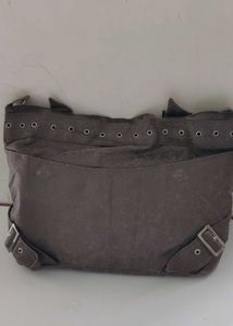 vintage Olive Green Grommet Detail Tote Bag