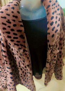 Stylish Animal Print Coat