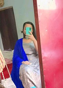 combination of gray and blue colour kurta